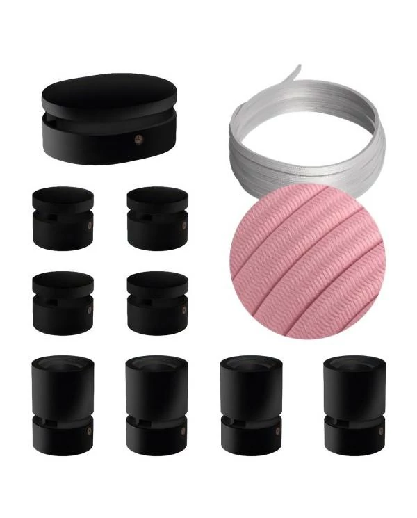 Sistema Filé Symmetric Kit completo negro con rosetón central
