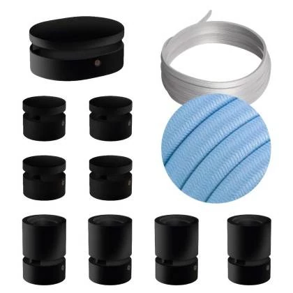 Sistema Filé Symmetric Kit completo negro con rosetón central