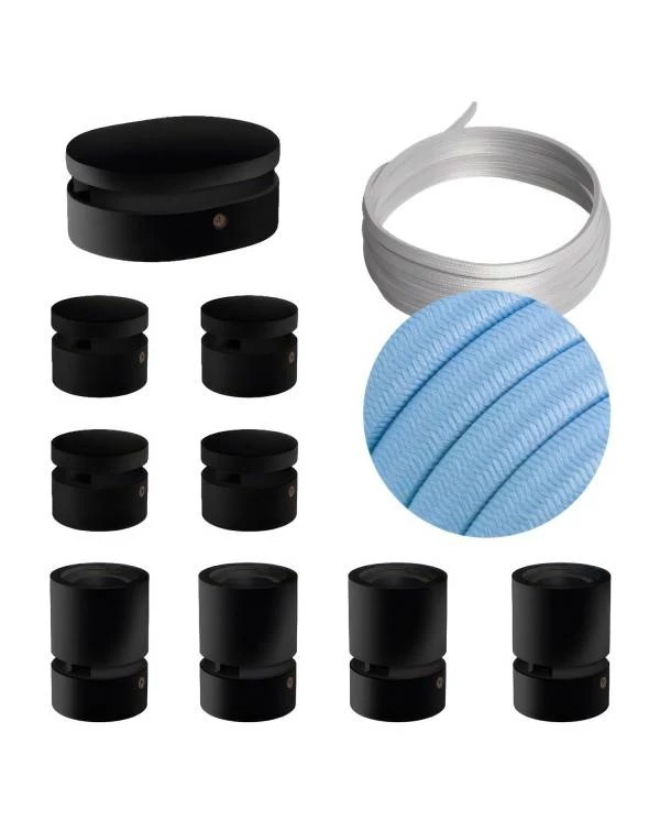 Sistema Filé Symmetric Kit completo negro con rosetón central