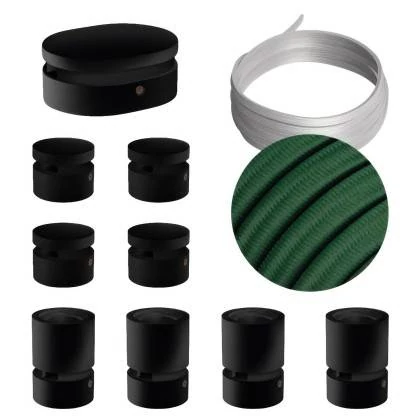Sistema Filé Symmetric Kit completo negro con rosetón central