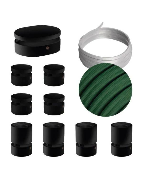 Sistema Filé Symmetric Kit completo negro con rosetón central