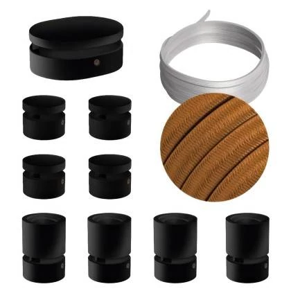 Sistema Filé Symmetric Kit completo negro con rosetón central