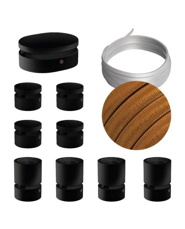Sistema Filé Symmetric Kit completo negro con rosetón central