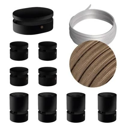 Sistema Filé Symmetric Kit completo negro con rosetón central