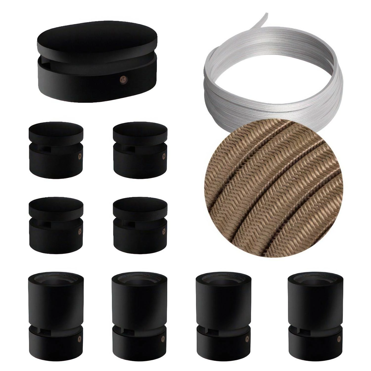 Sistema Filé Symmetric Kit completo negro con rosetón central