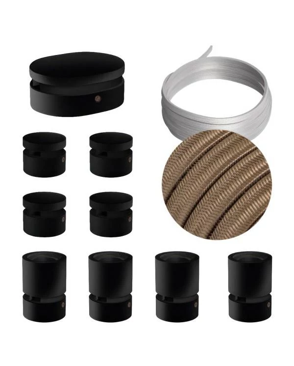 Sistema Filé Symmetric Kit completo negro con rosetón central