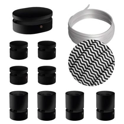 Sistema Filé Symmetric Kit completo negro con rosetón central