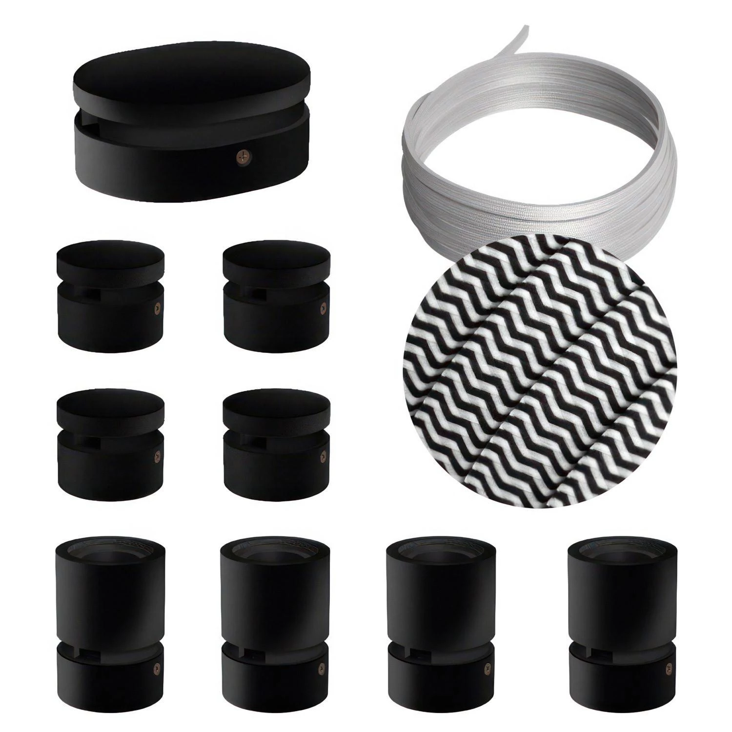 Sistema Filé Symmetric Kit completo negro con rosetón central
