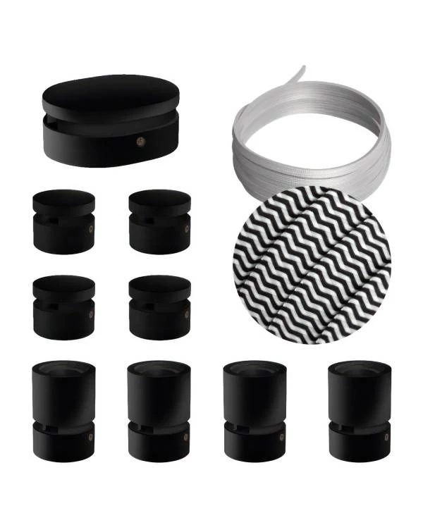 Sistema Filé Symmetric Kit completo negro con rosetón central