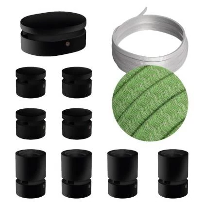 Sistema Filé Symmetric Kit completo negro con rosetón central