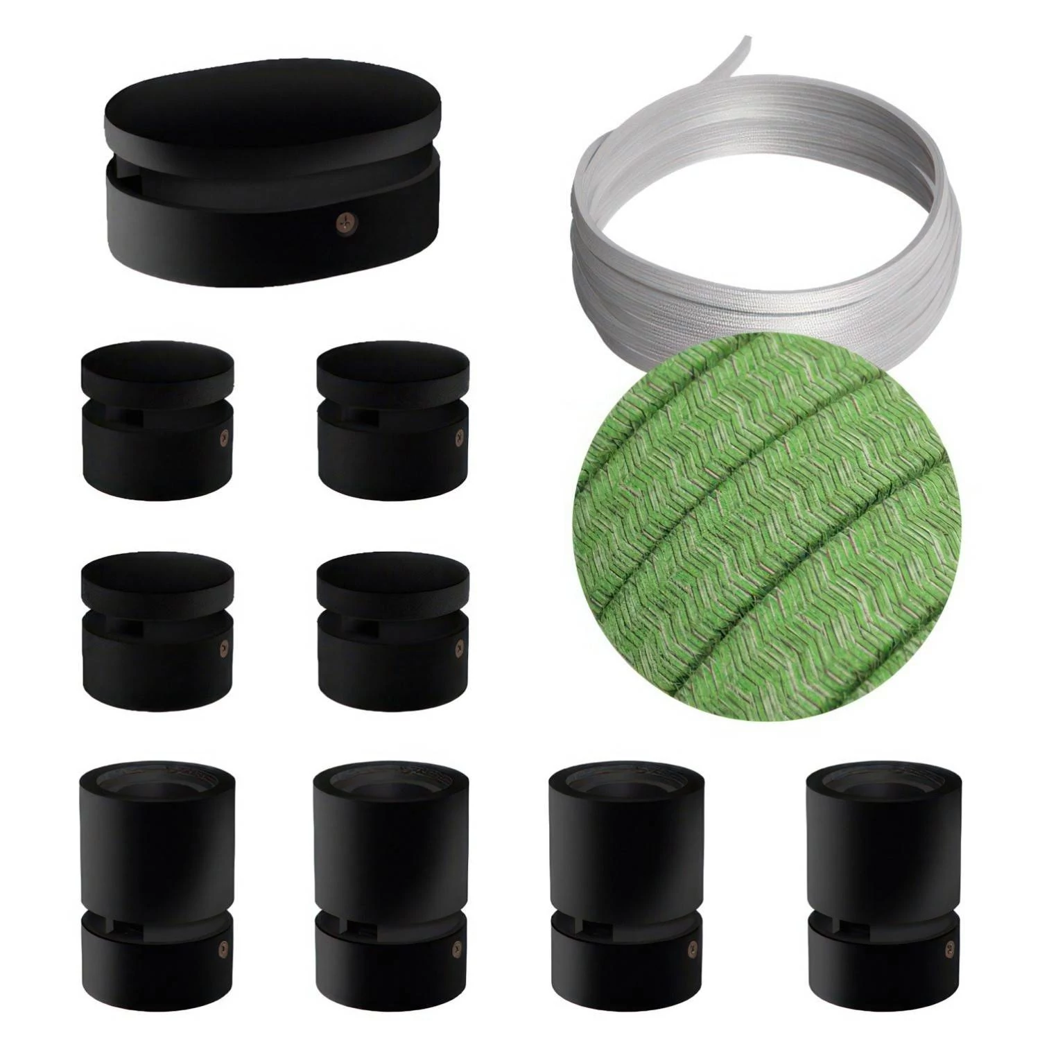 Sistema Filé Symmetric Kit completo negro con rosetón central