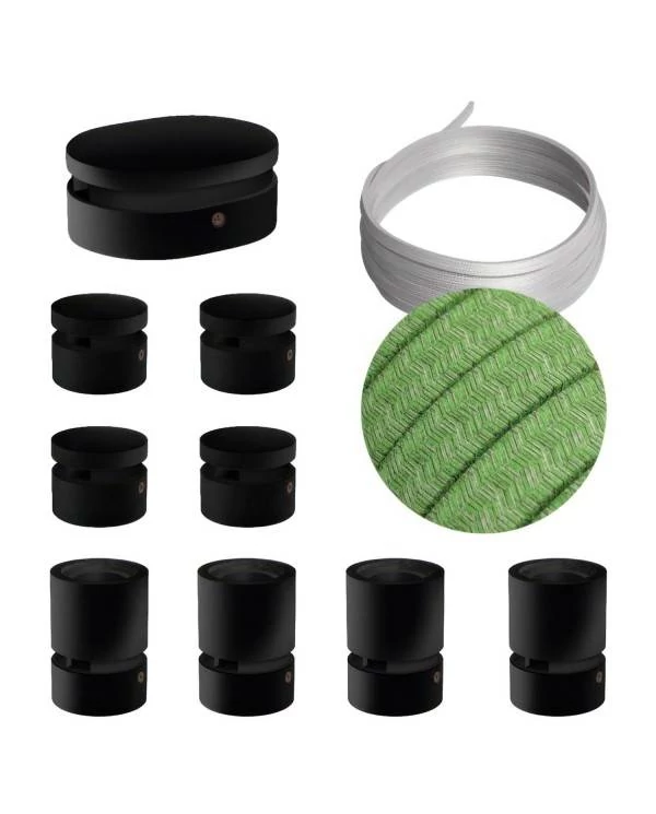 Sistema Filé Symmetric Kit completo negro con rosetón central