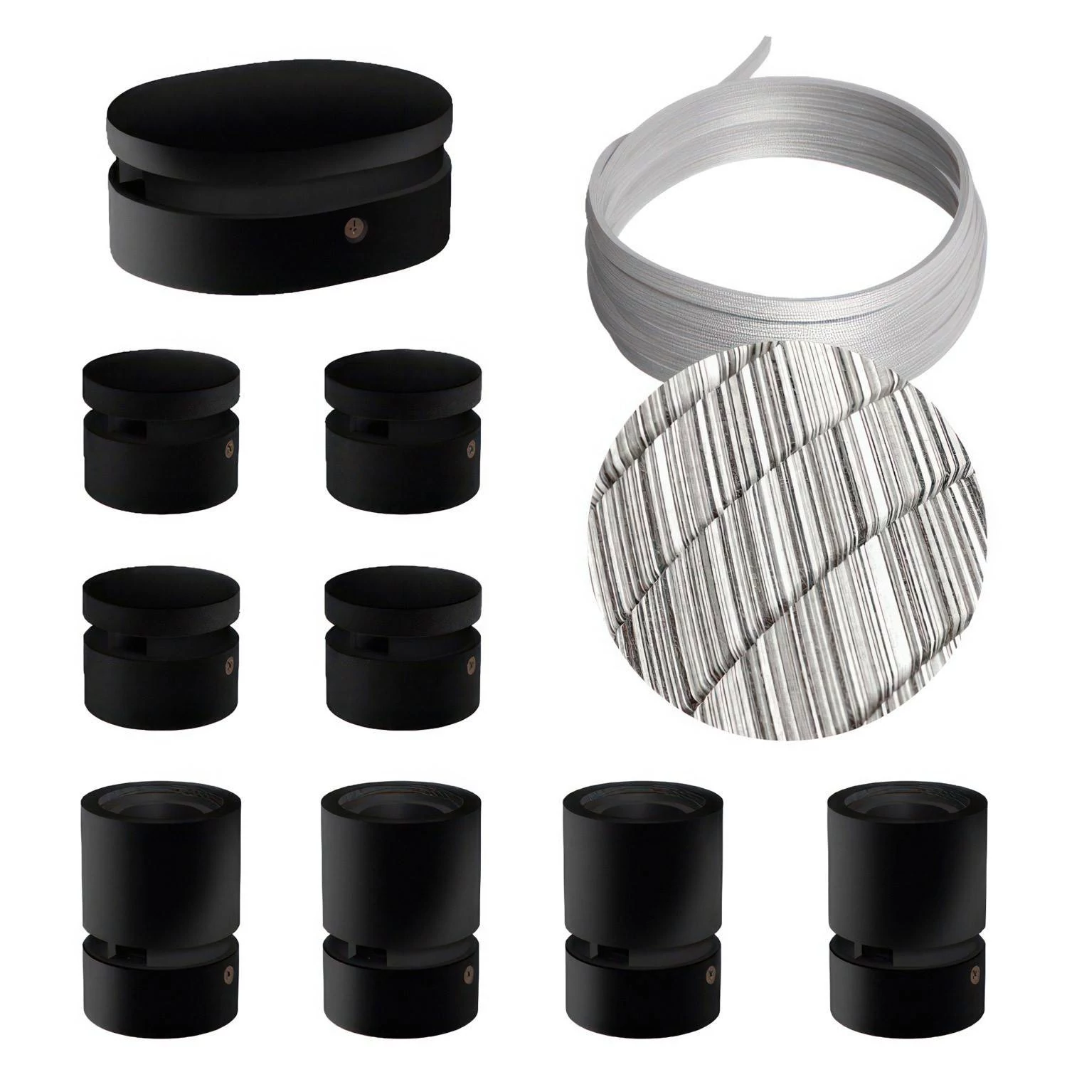 Sistema Filé Symmetric Kit completo negro con rosetón central