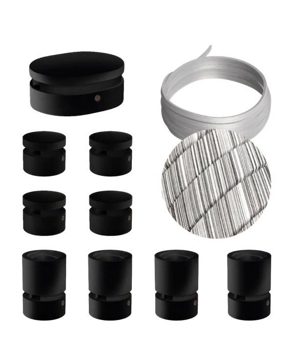 Sistema Filé Symmetric Kit completo negro con rosetón central
