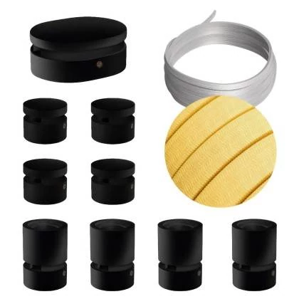 Sistema Filé Symmetric Kit completo negro con rosetón central