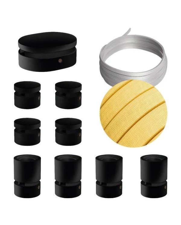 Sistema Filé Symmetric Kit completo negro con rosetón central