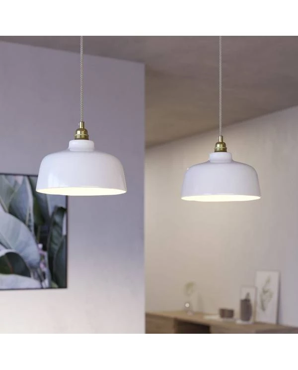 Lámpara con 2 caídas, Rose-One y pantalla Coppa
