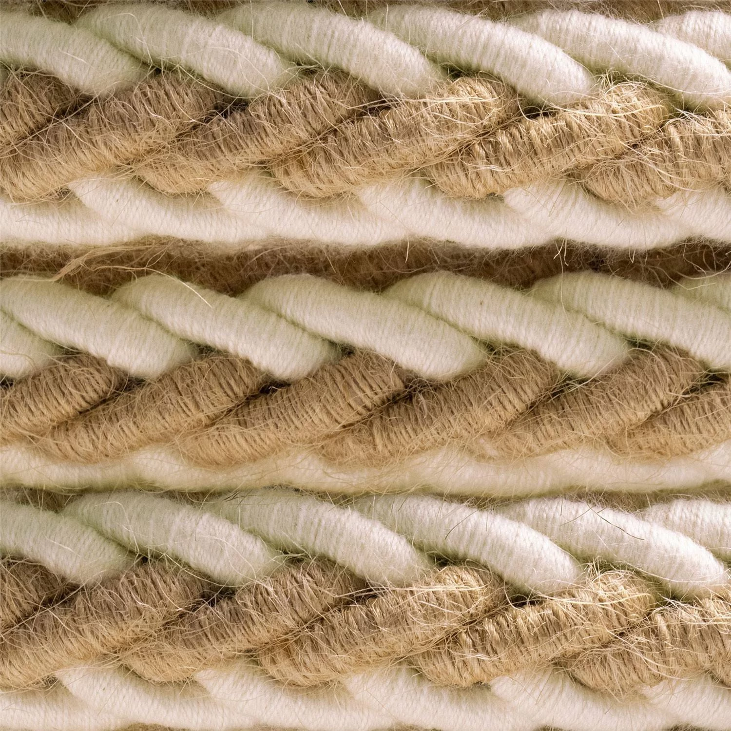 Cordón trenzado en Yute y Algodón blanco crudo 2XL, cable 2x0,76