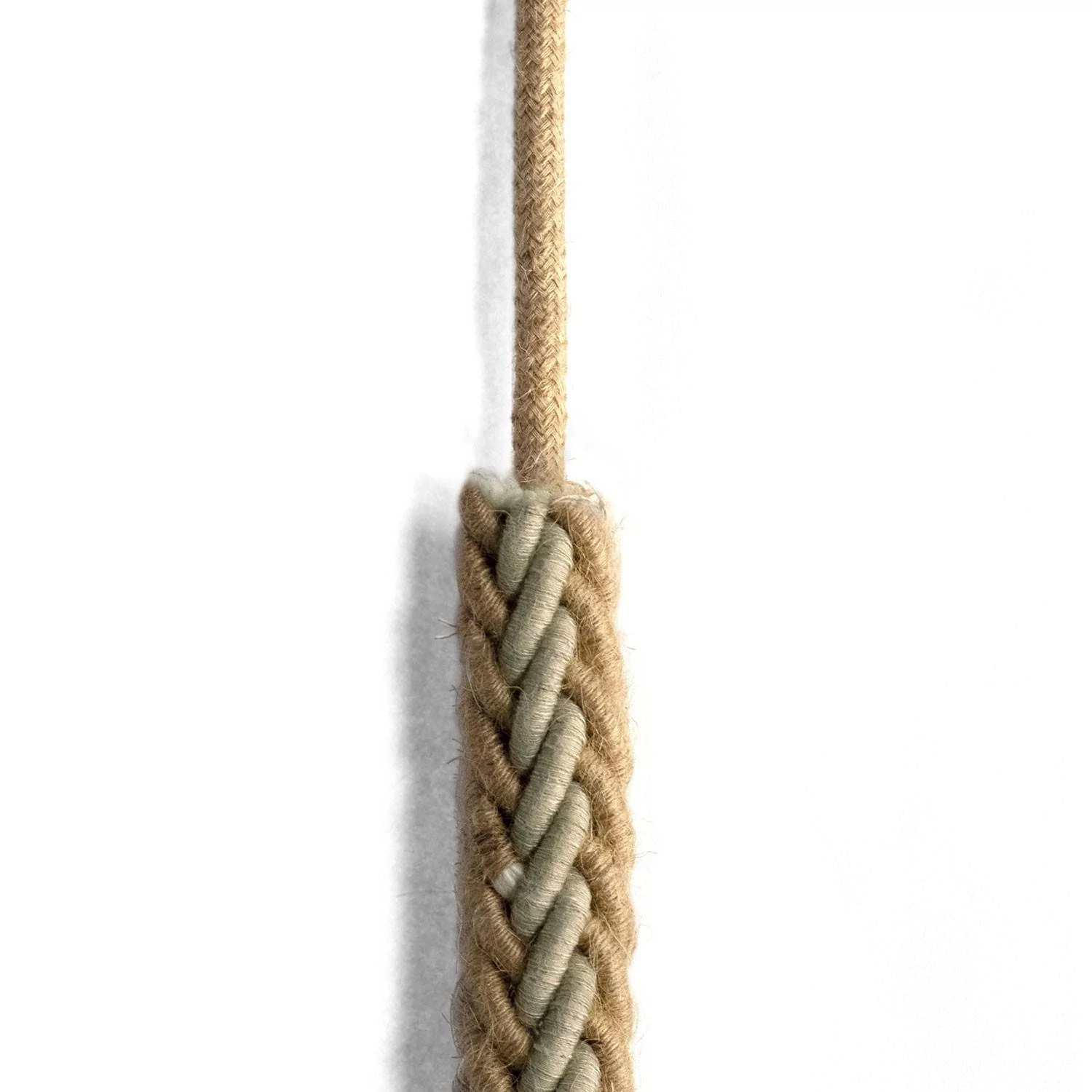 Cordón trenzado en Yute y Lino grs natural 2XL, cable 2x0,77