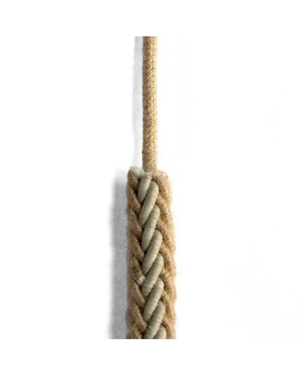 Cordón trenzado en Yute y Lino grs natural 2XL, cable 2x0,77
