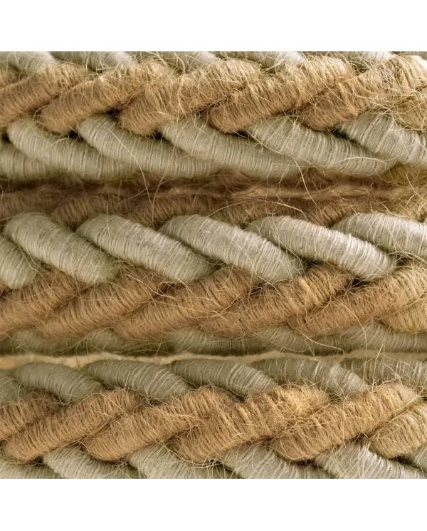 Cordón trenzado en Yute y Lino grs natural 2XL, cable 2x0,77