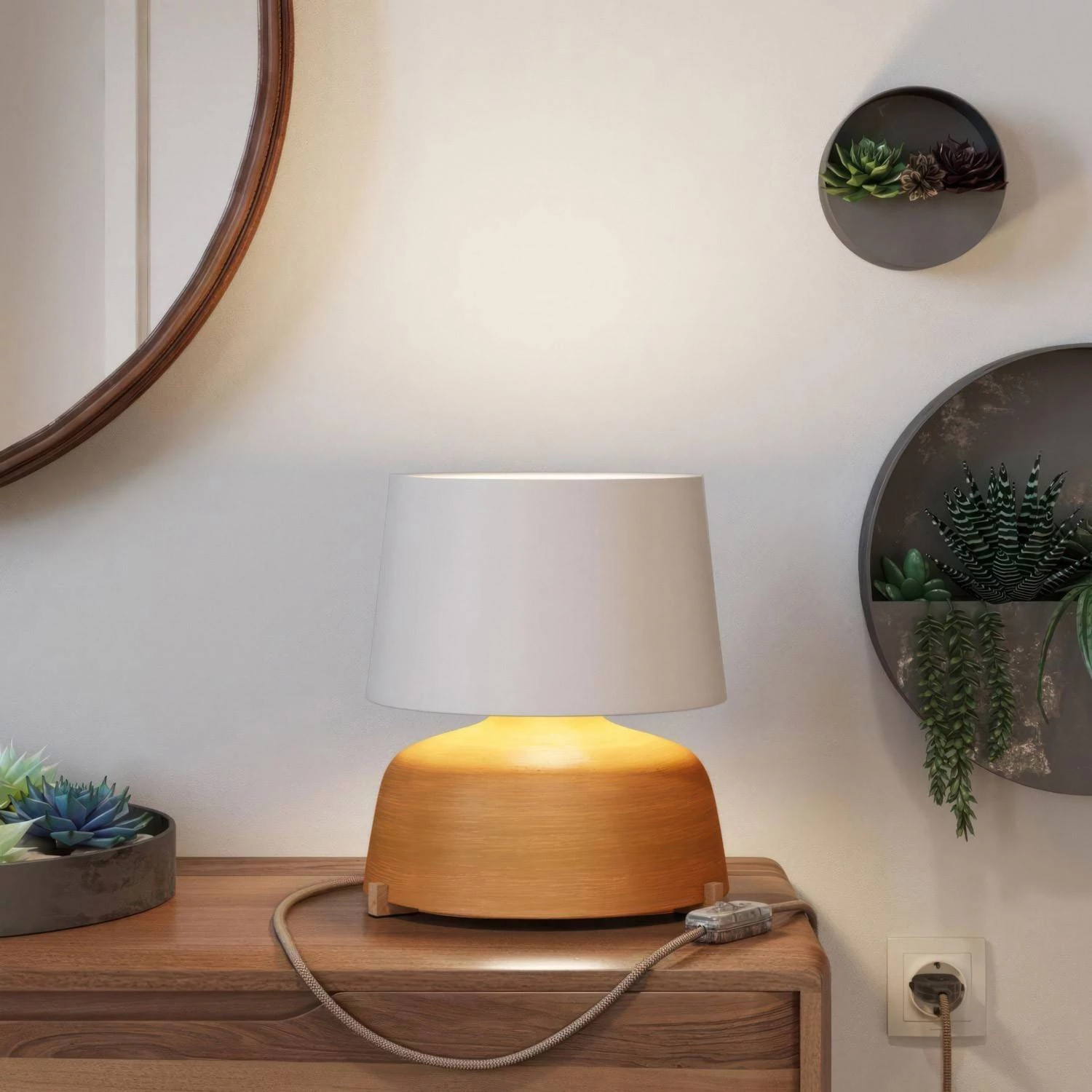 Kit pies de madera, soporte para lámpara de mesa