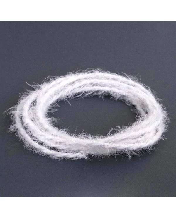 Cable eléctrico trenzado efecto peludo blanco Marlene