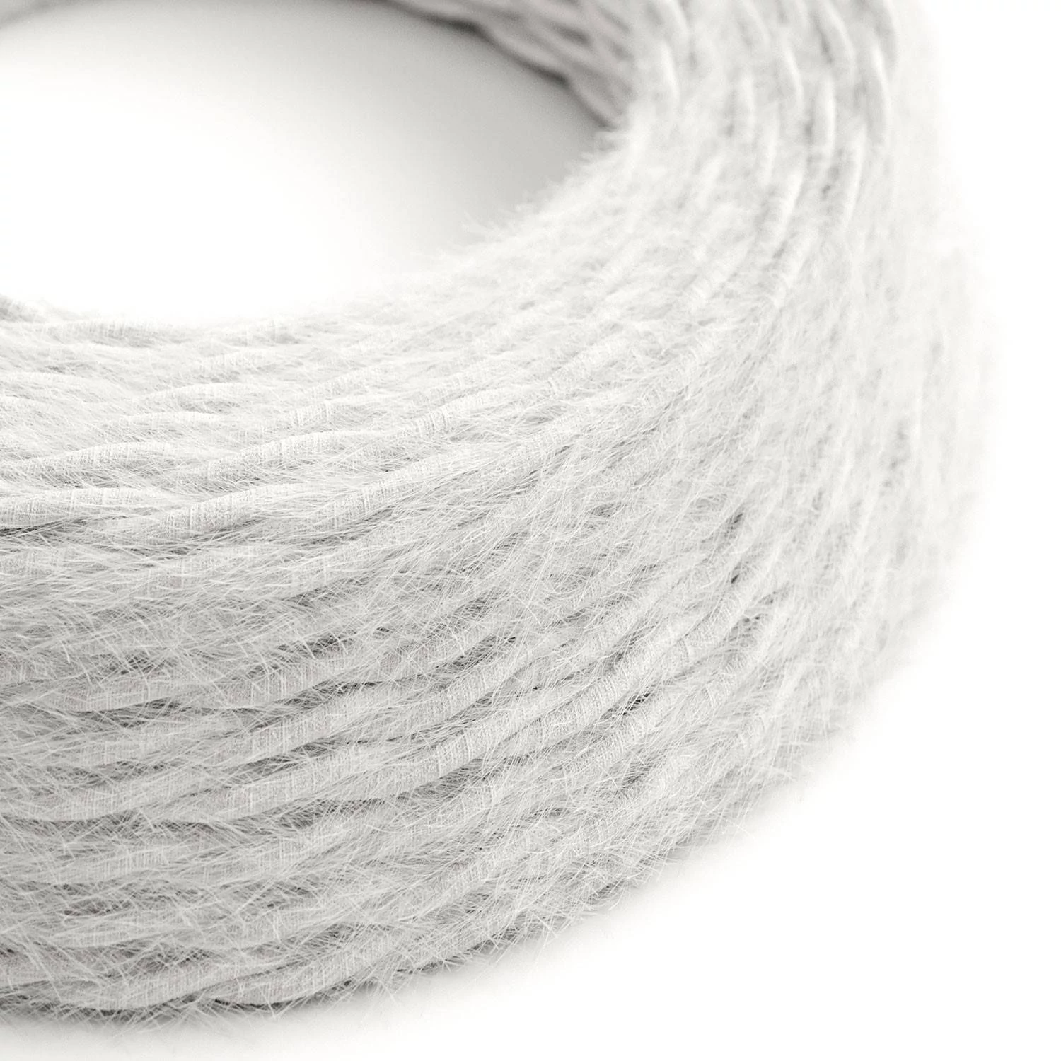 Cable eléctrico trenzado efecto peludo blanco Marlene