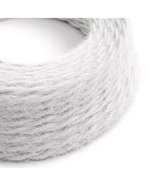 Cable eléctrico trenzado efecto peludo blanco Marlene