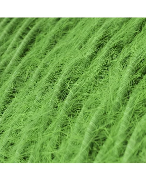 Cable eléctrico trenzado efecto peludo verde Marlene