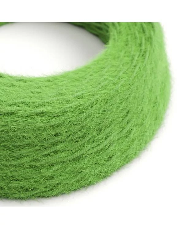 Cable eléctrico trenzado efecto peludo verde Marlene