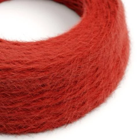 Cable eléctrico trenzado efecto peludo rojo Marlene