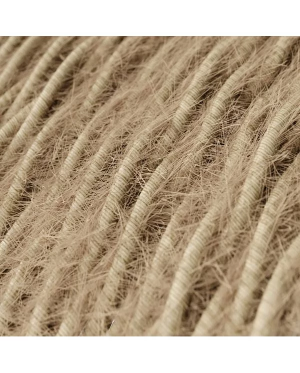 Cable eléctrico trenzado efecto peludo beige Marlene