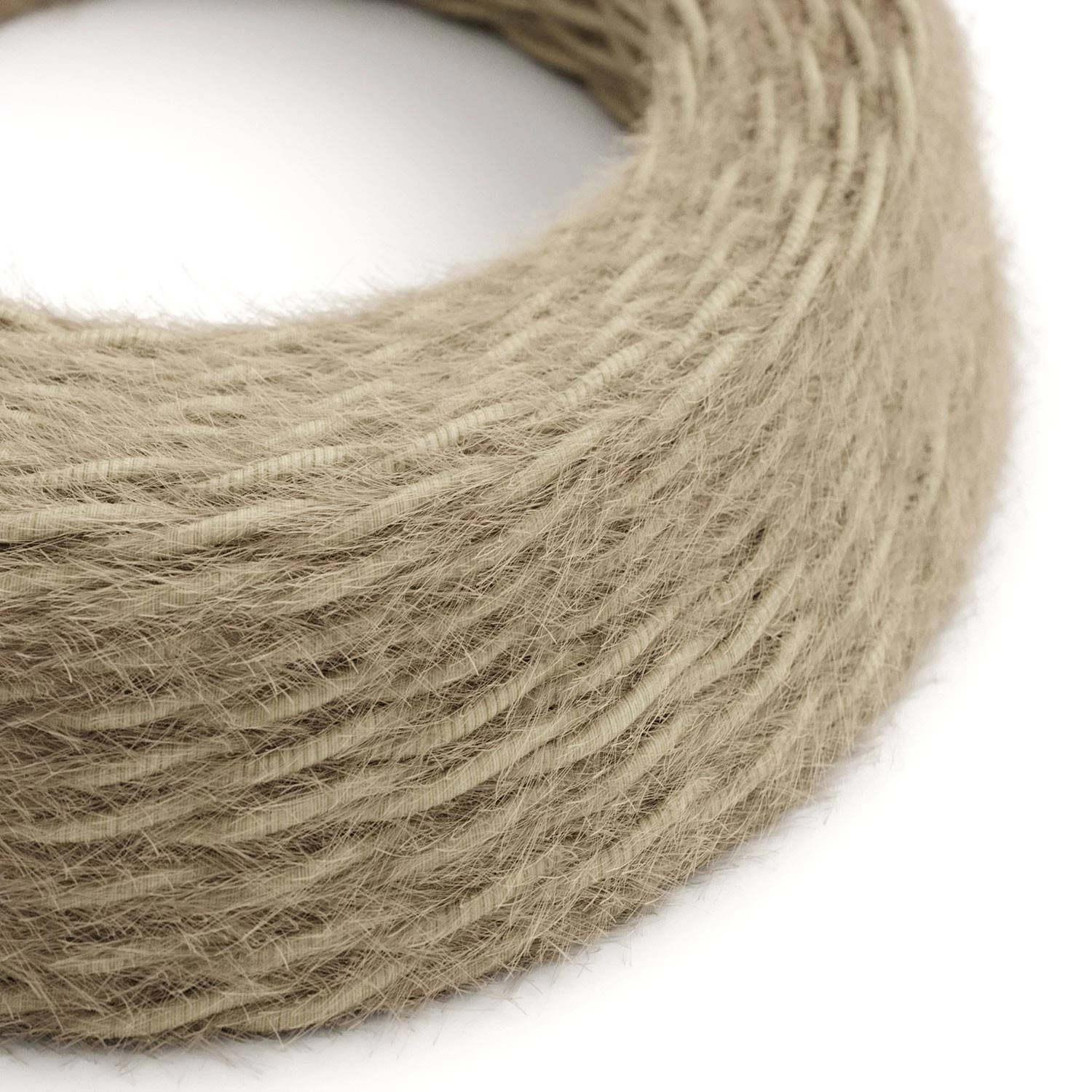 Cable eléctrico trenzado efecto peludo beige Marlene