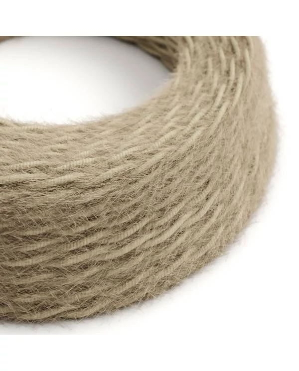 Cable eléctrico trenzado efecto peludo beige Marlene