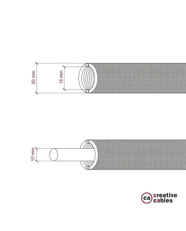 Creative-Tube, Tubo flexible con revestimiento de tela Efecto Seda Negro RM04, diámetro 20 mm
