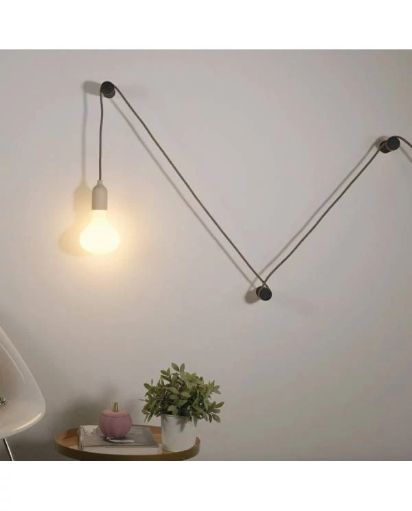 Pasacables de madera, fijación a pared para cable textil