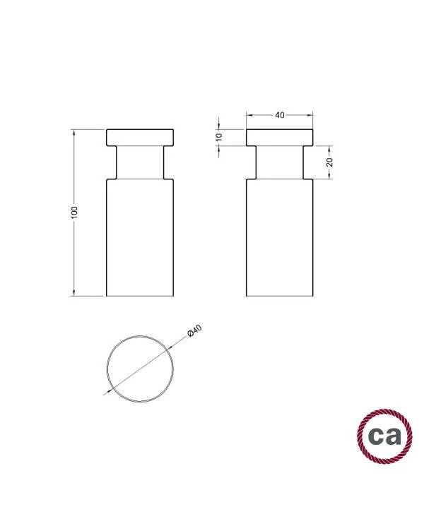 Pasacables de madera, fijación a pared para cable textil