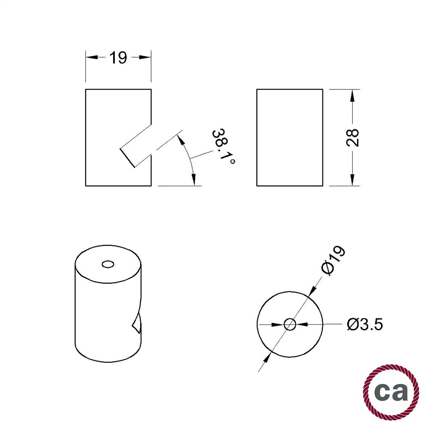 Decentralizador, gancho en "V" para techo o pared en madera