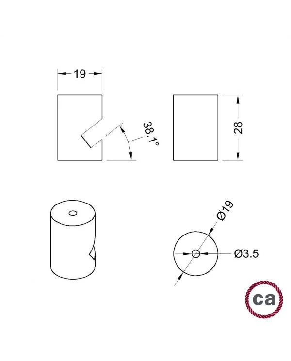 Decentralizador, gancho en "V" para techo o pared en madera