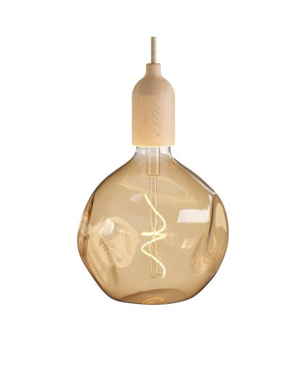 Lámpara colgante Made in Italy con acabados en madera