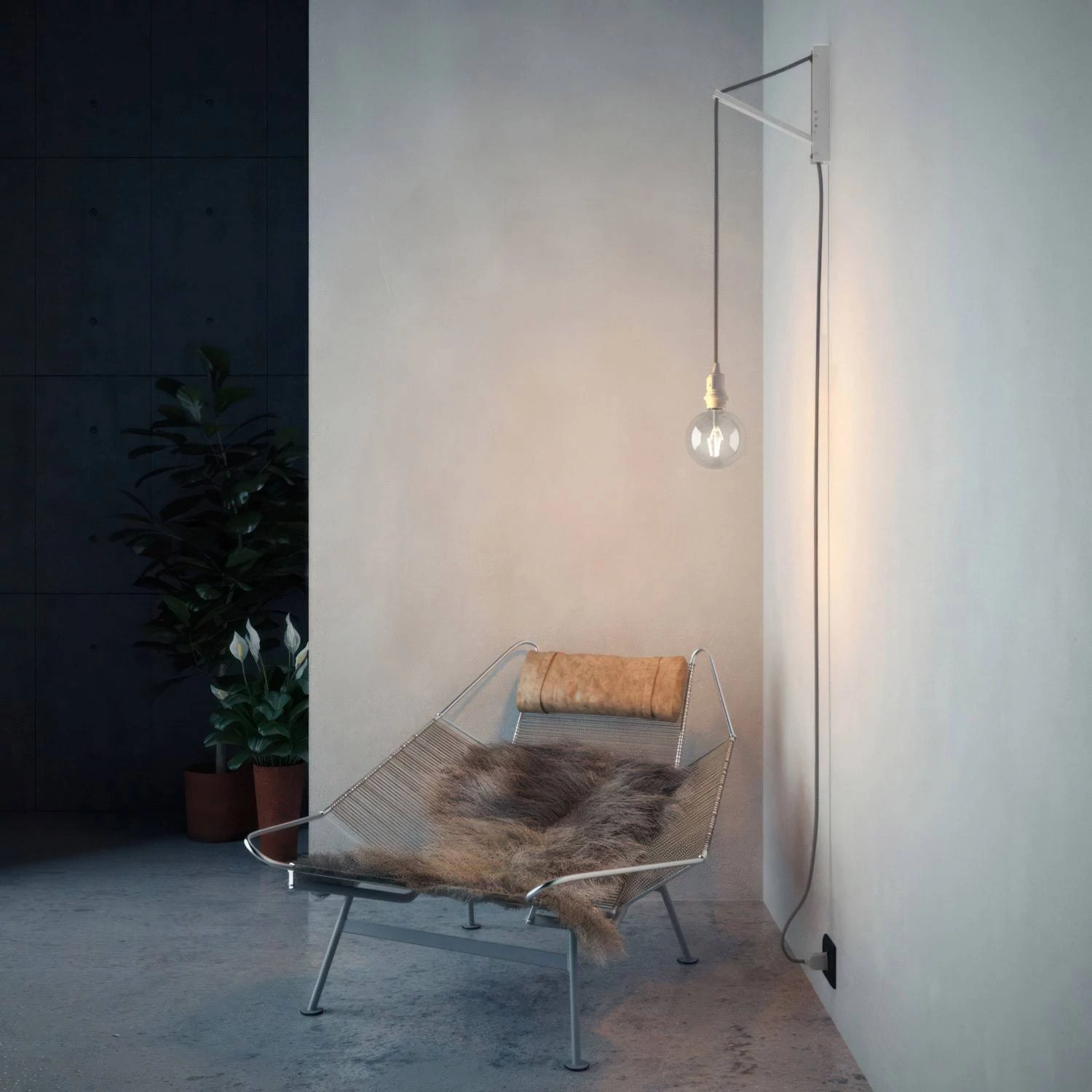Pinocchio, soporte de pared orientable para lámparas
