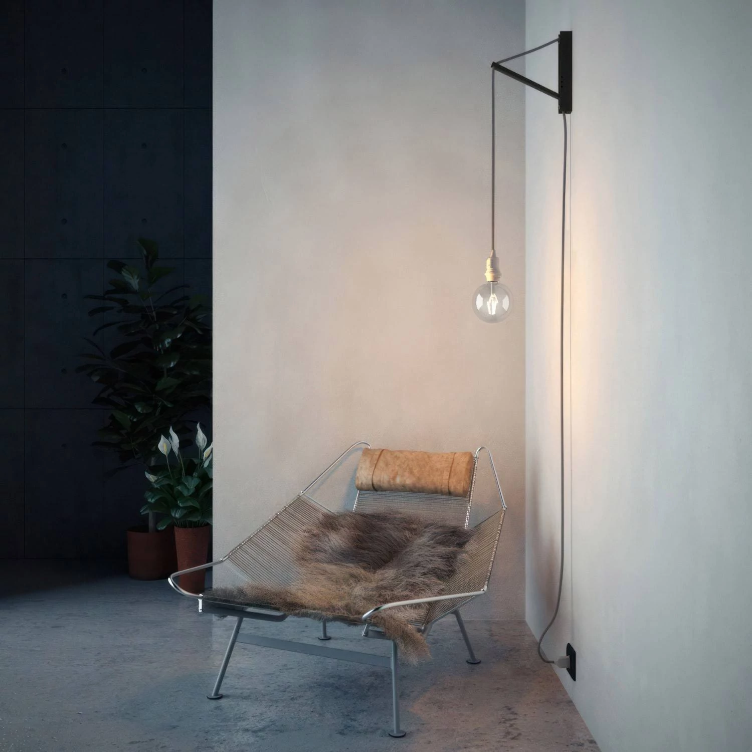 Pinocchio, soporte de pared orientable para lámparas