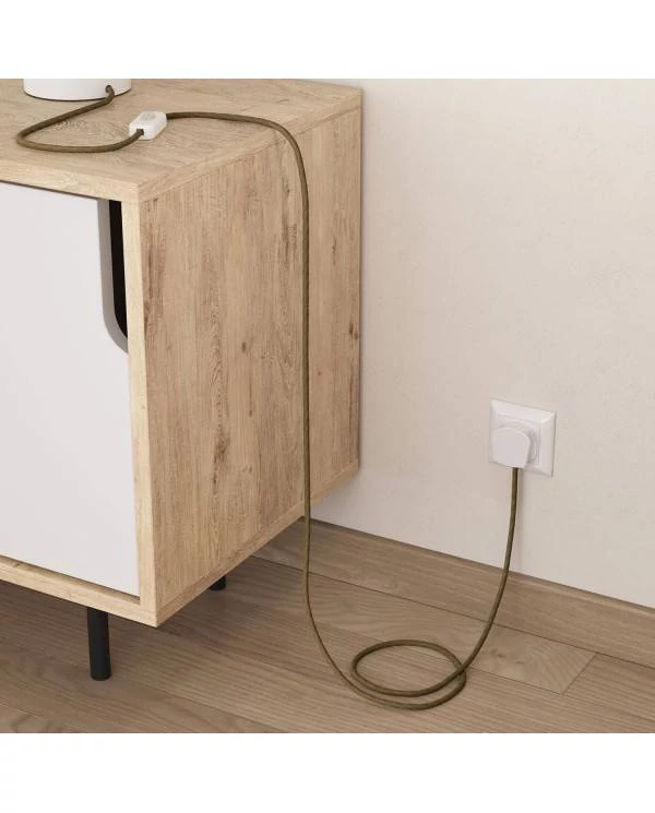Cable eléctrico redondo recubierto de yute marrón Corteza