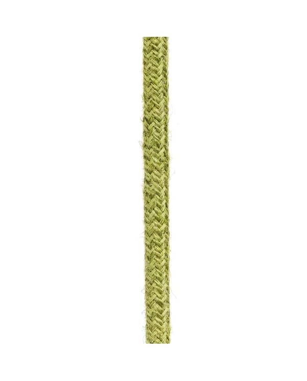 Cable eléctrico redondo recubierto de yute de color verde hierba