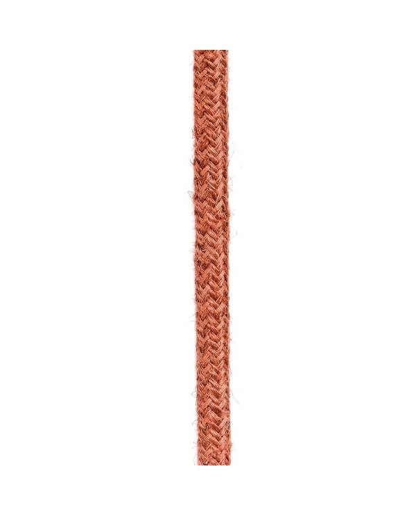 Cable eléctrico redondo recubierto de yute color Arcilla Naranja