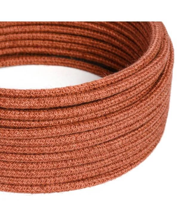 Cable eléctrico redondo recubierto de yute color Arcilla Naranja