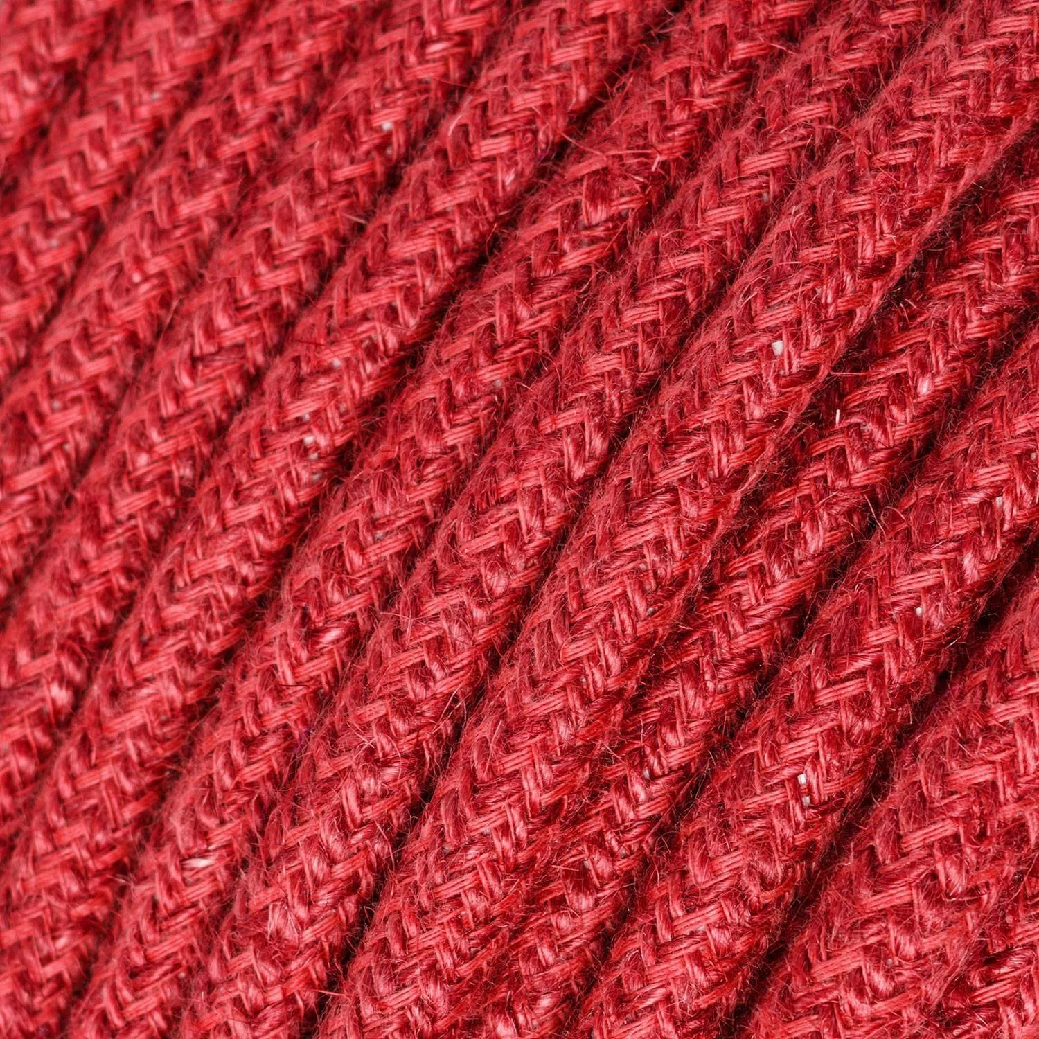 Cable eléctrico redondo recubierto de yute cereza
