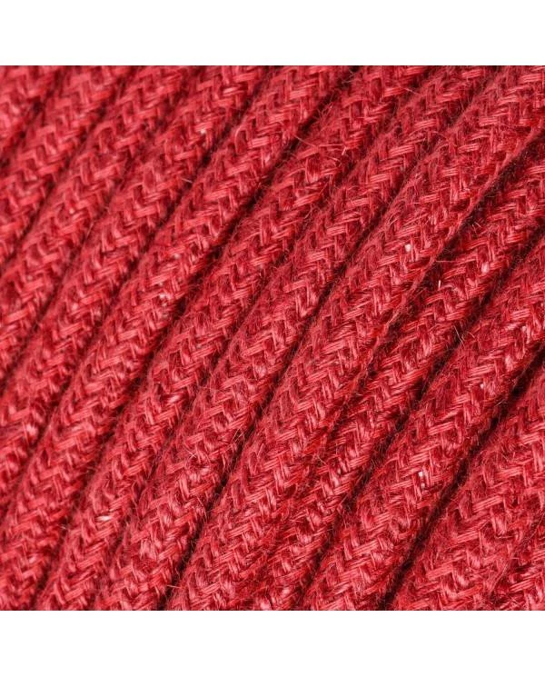Cable eléctrico redondo recubierto de yute cereza