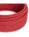 Cable eléctrico redondo recubierto en yute color Rojo Cereza RN24